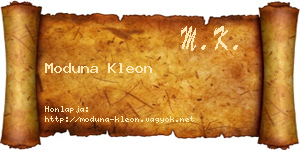 Moduna Kleon névjegykártya